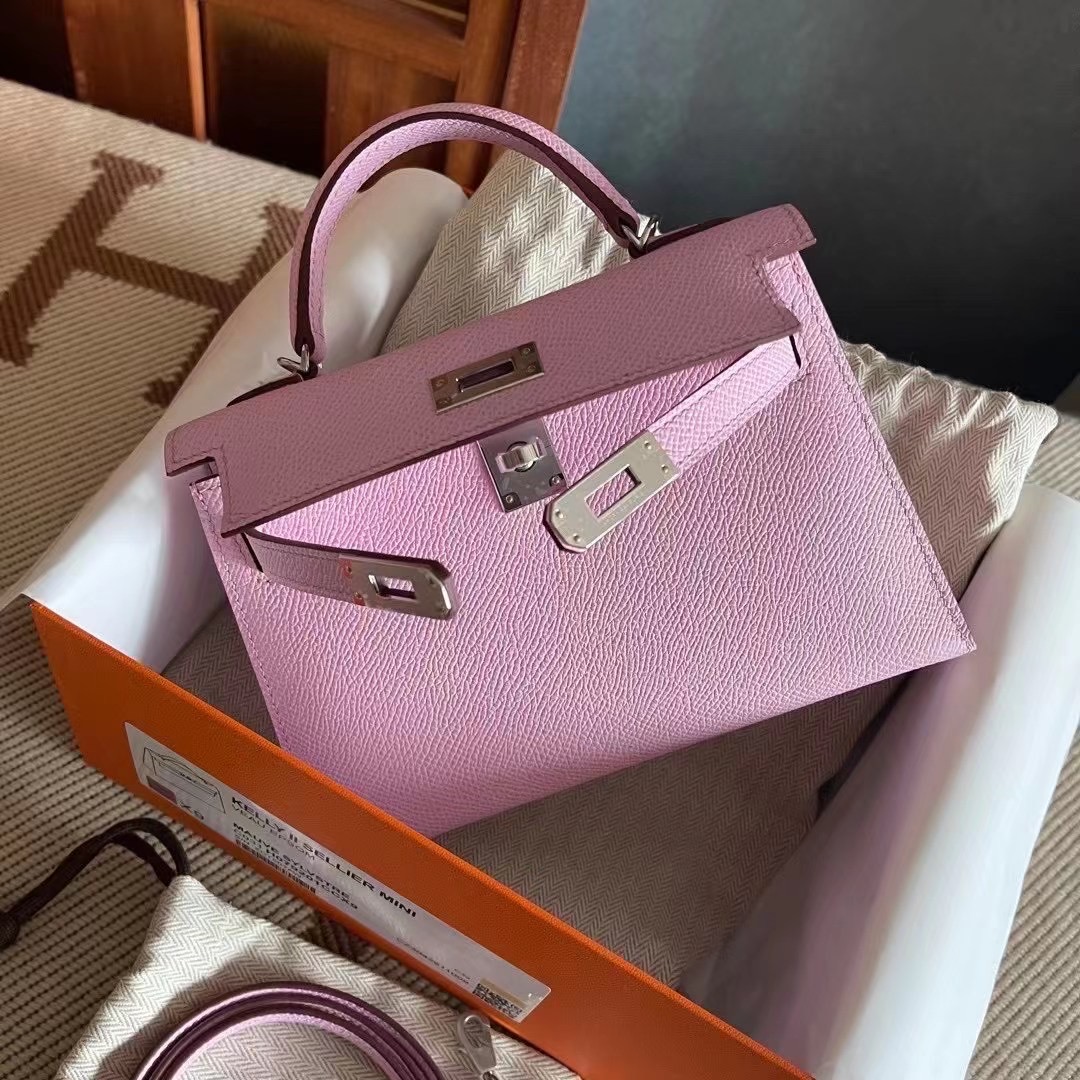 Hong Kong Bags HM kl mini X9锦葵紫 MauvsSyleestre，新粉色，Epsom皮