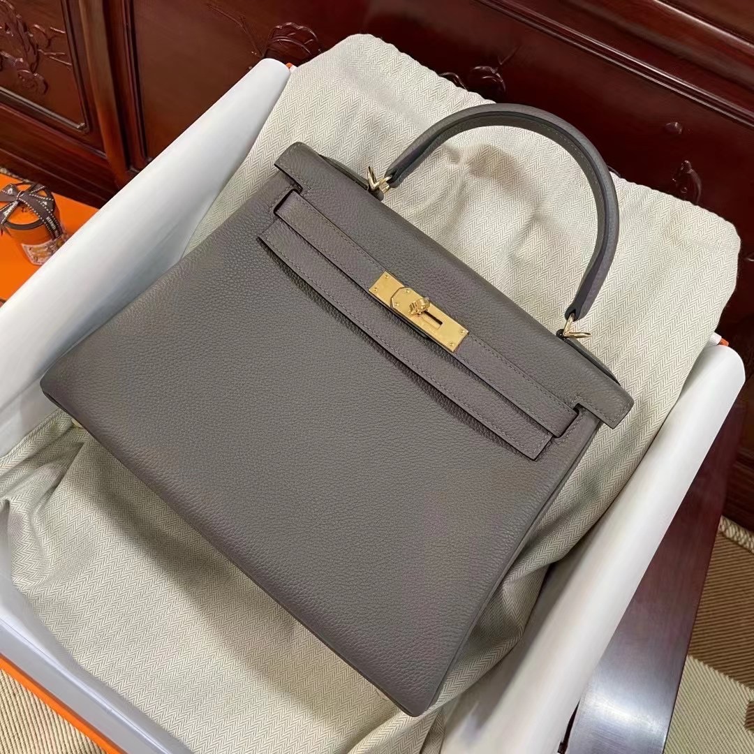 Kuwait HM KL 25cm Togo 8F Etain 锡器灰 金扣
