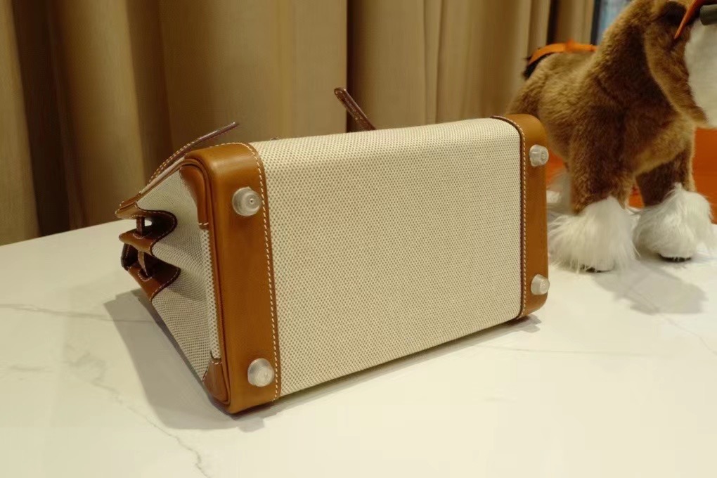 HM VIP BK 25cm togo Saddle Leather Gold Canvas / Phw