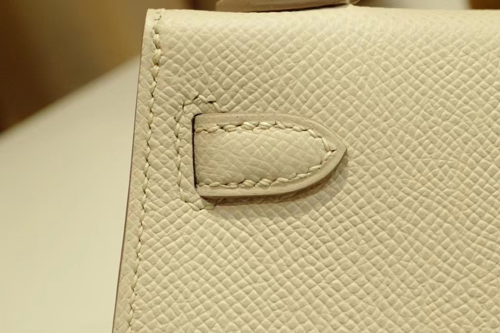 Qatar HM Mini KL VIP一级品 kl二代  Epsom 10 craie 奶昔白/金扣