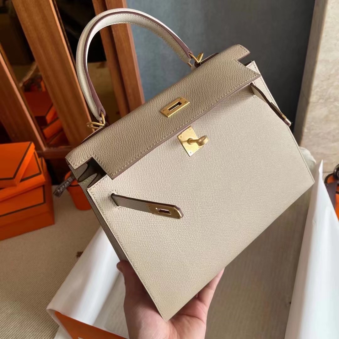 Qatar Doha HM KL 25cm Epsom S2 Trench 风衣灰 10 Craie