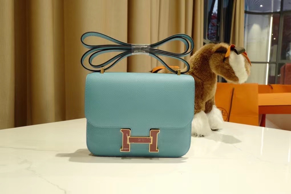 VIP一级品 constance 19cm EP皮 马卡龙色/珐琅扣 手工缝制 臻品鉴赏