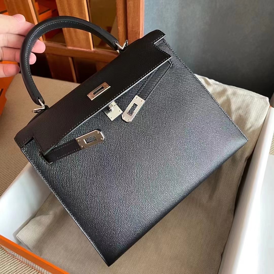 Kuwait HM KL 25cm 89 Noir Epsom PHW