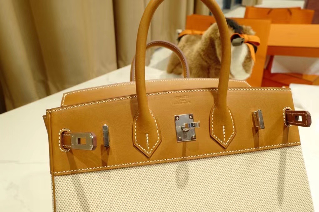 HM VIP BK 25cm togo Saddle Leather Gold Canvas / Phw