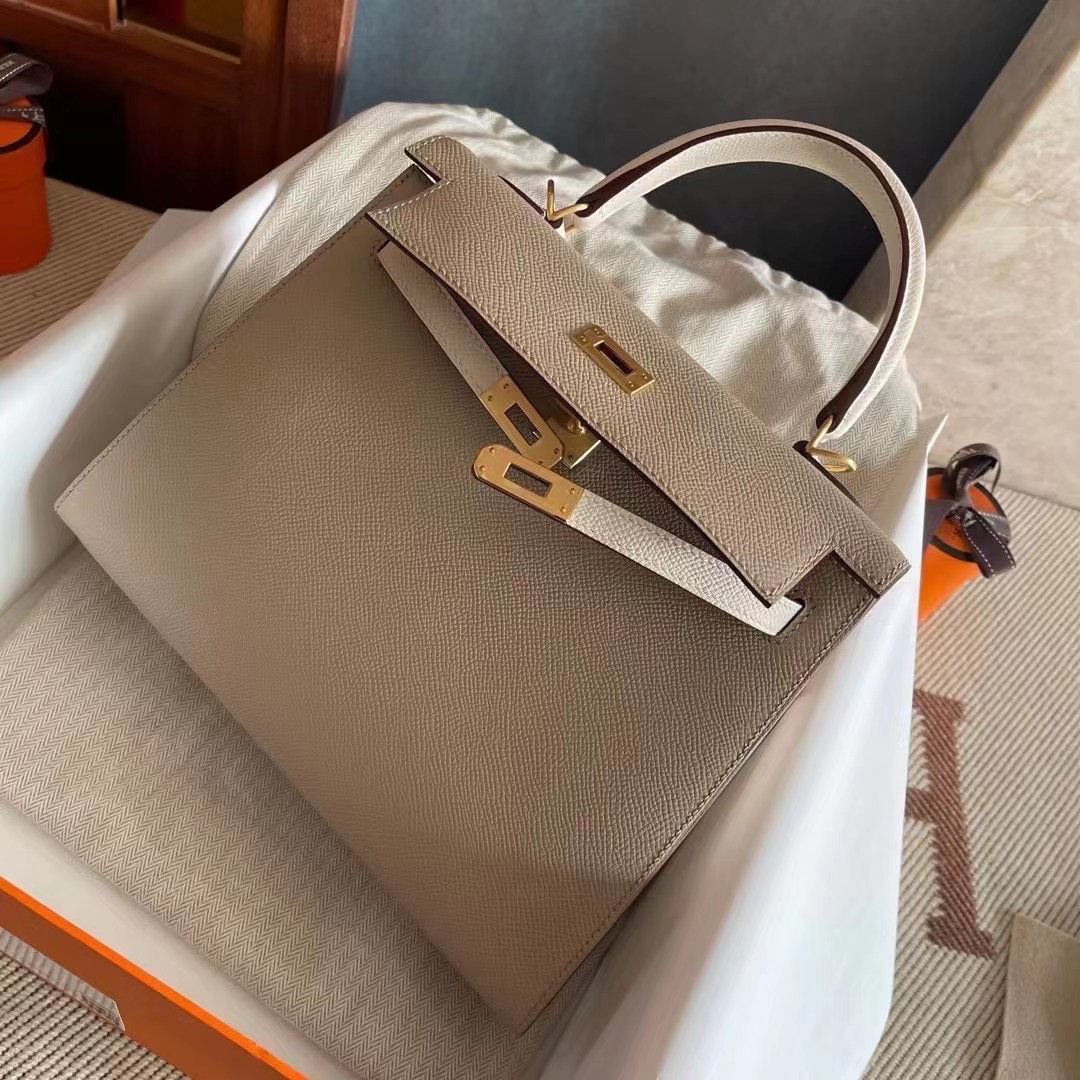 Qatar Doha HM KL 25cm Epsom S2 Trench 风衣灰 10 Craie