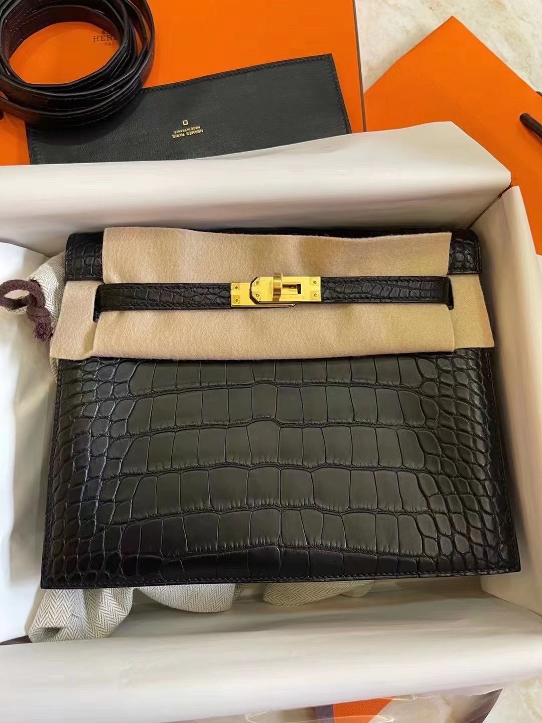 Kuwait HM KL Danse Crocodile Leather89 Noir