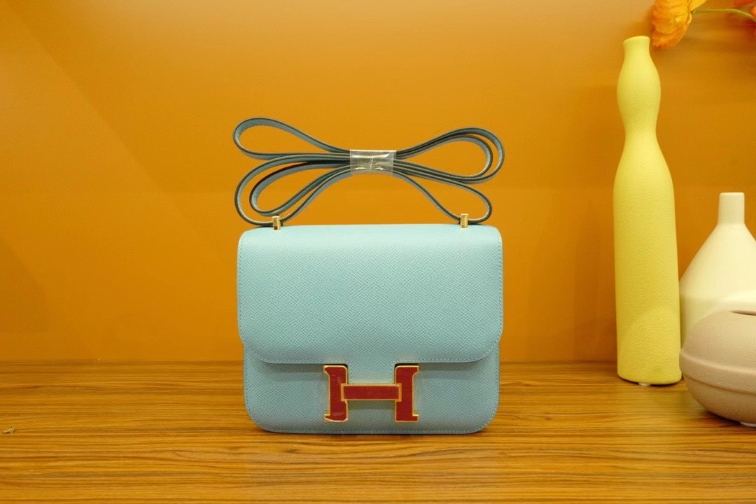 VIP一级品 constance 19cm EP皮 马卡龙色/珐琅扣 手工缝制 臻品鉴赏
