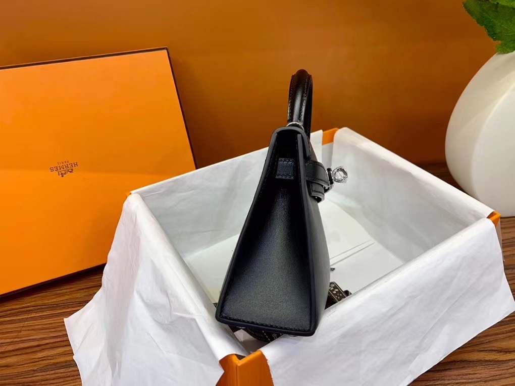 VIP一级品 Mini kl box皮 CK89 Noir 黑色/金扣 手柄缝制 臻品鉴赏