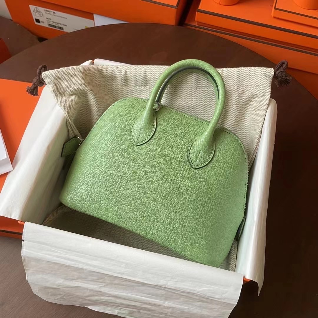 Mini Bolide 山羊皮 3I Vert criquet 牛油果绿 银扣