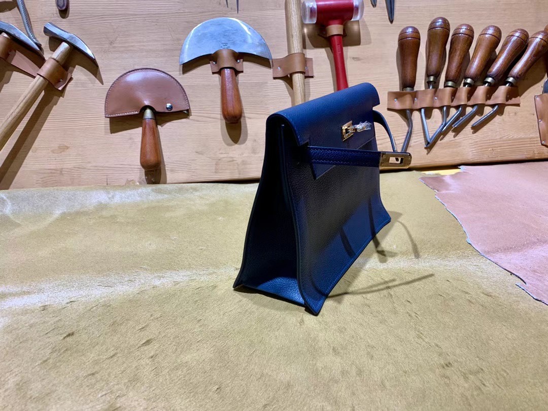 VIP一级品： kl danse 跳舞包 22cm 2Z Bleu nuit 午夜蓝/金扣 eve皮  100%与正品完全零区别，代购级的新款。