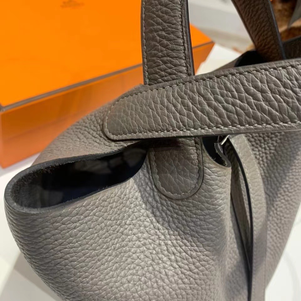 VIP一级品： picotin 18cm  TC 8f etain 锡器灰/银扣 代购级品质