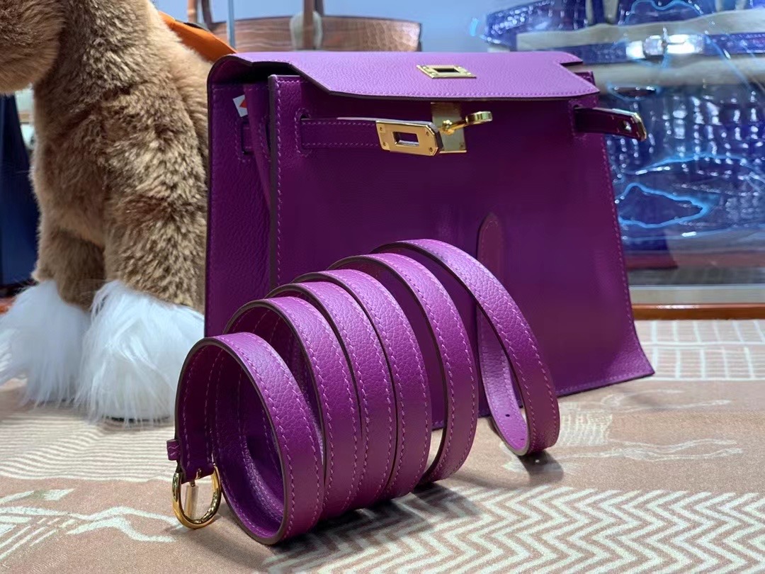 VIP一级品： kl danse 跳舞包 22cm  P9 Anemone 海葵紫色 eve皮 银扣  100%与正品完全零区别，代购级的新款。