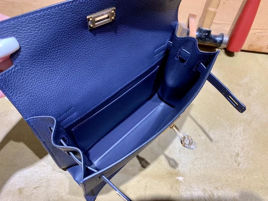 VIP一级品： kl danse 跳舞包 22cm 2Z Bleu nuit 午夜蓝/金扣 eve皮  100%与正品完全零区别，代购级的新款。