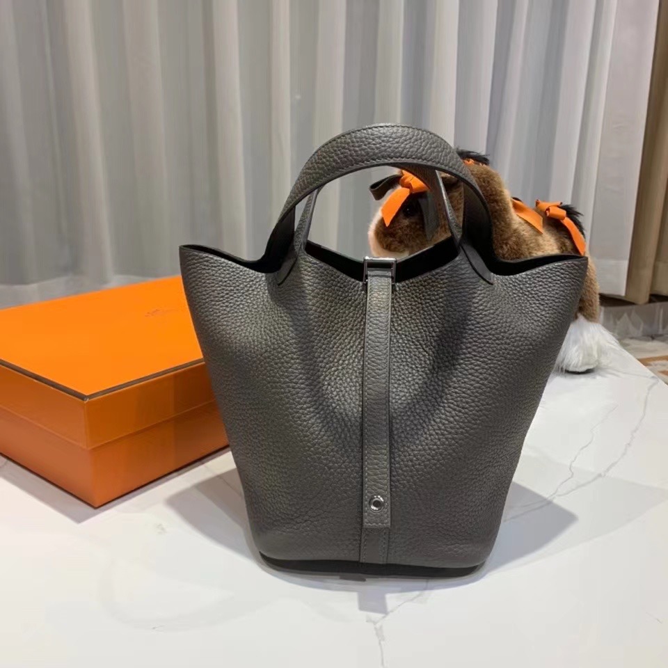 VIP一级品： picotin 18cm  TC 8f etain 锡器灰/银扣 代购级品质