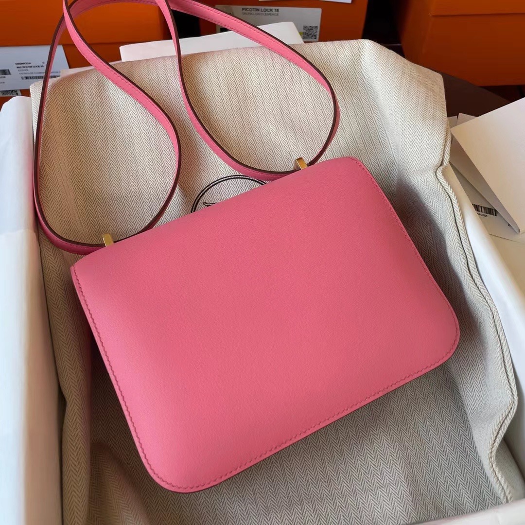 Constance Mini 19cm Swift粉 8W rose azalee 唇膏粉 金扣