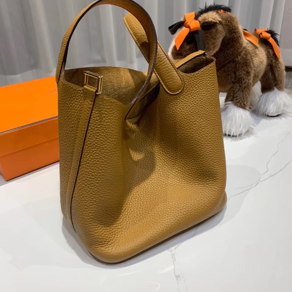 VIP一级品： picotin 18cm  TC 2S Sesame 芝麻色/金扣 代购级品质