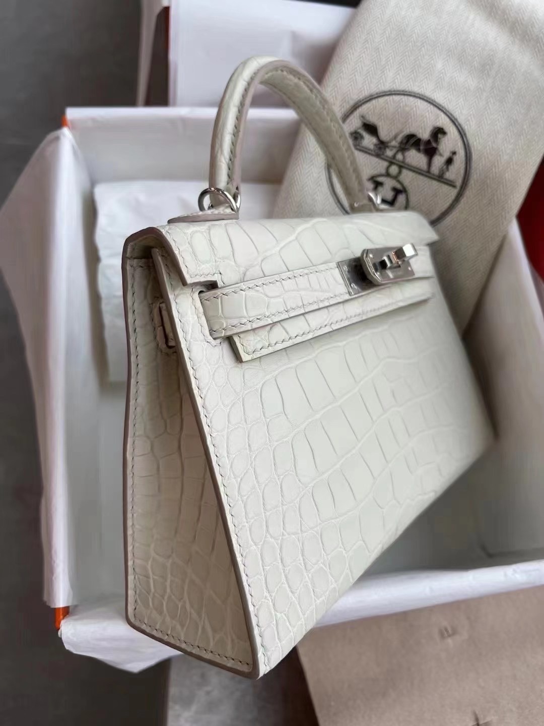 Dhabi HM MiniKL 二代 Matte Alligator Crocodile 8L Beton 奶油白