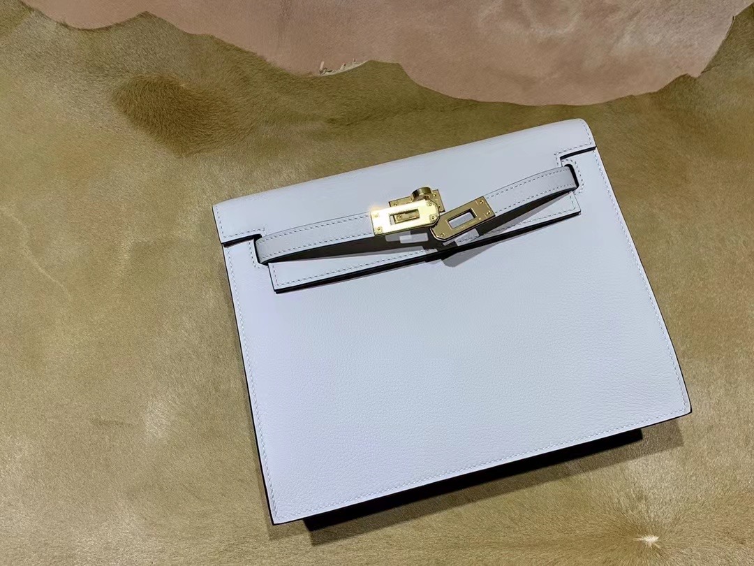 VIP一级品： kl danse 跳舞包 22cm Pearl grey 8O 珍珠灰/金扣 eve皮  100%与正品完全零区别，代购级的新款。