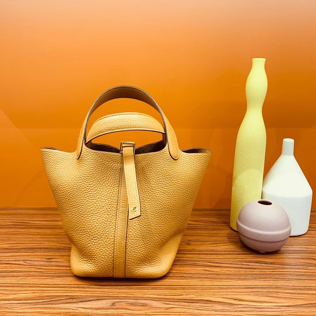 VIP一级品： picotin 18cm  TC 2S Sesame 芝麻色/金扣 代购级品质
