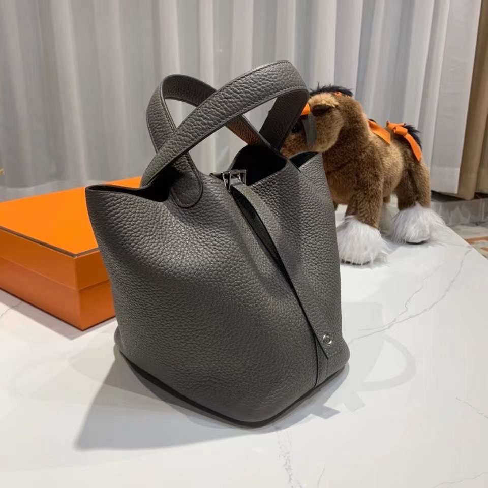 VIP一级品： picotin 18cm  TC 8f etain 锡器灰/银扣 代购级品质