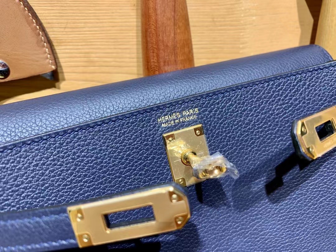 VIP一级品： kl danse 跳舞包 22cm 2Z Bleu nuit 午夜蓝/金扣 eve皮  100%与正品完全零区别，代购级的新款。