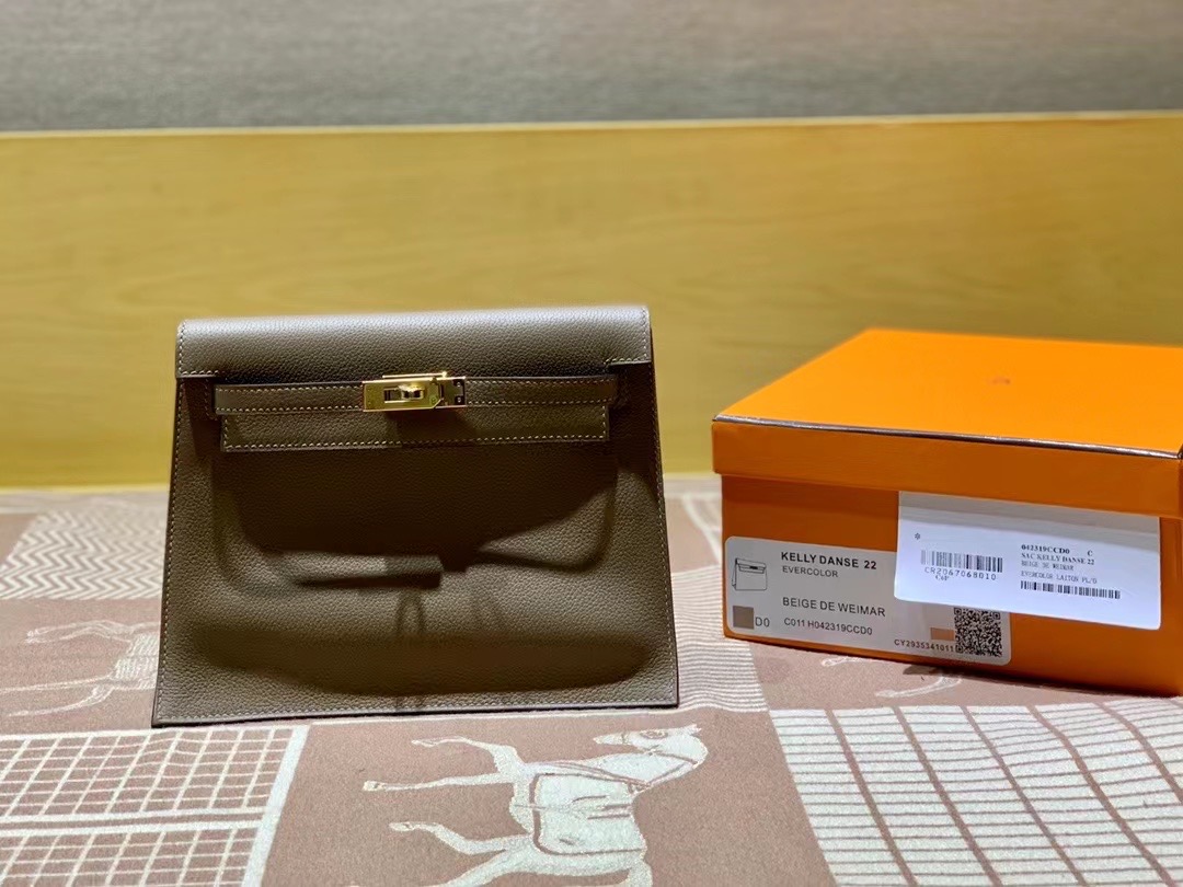VIP一级品： kl danse 跳舞包 22cm  D0威马犬米色eve皮  银扣 100%与正品完全零区别，代购级的新款。