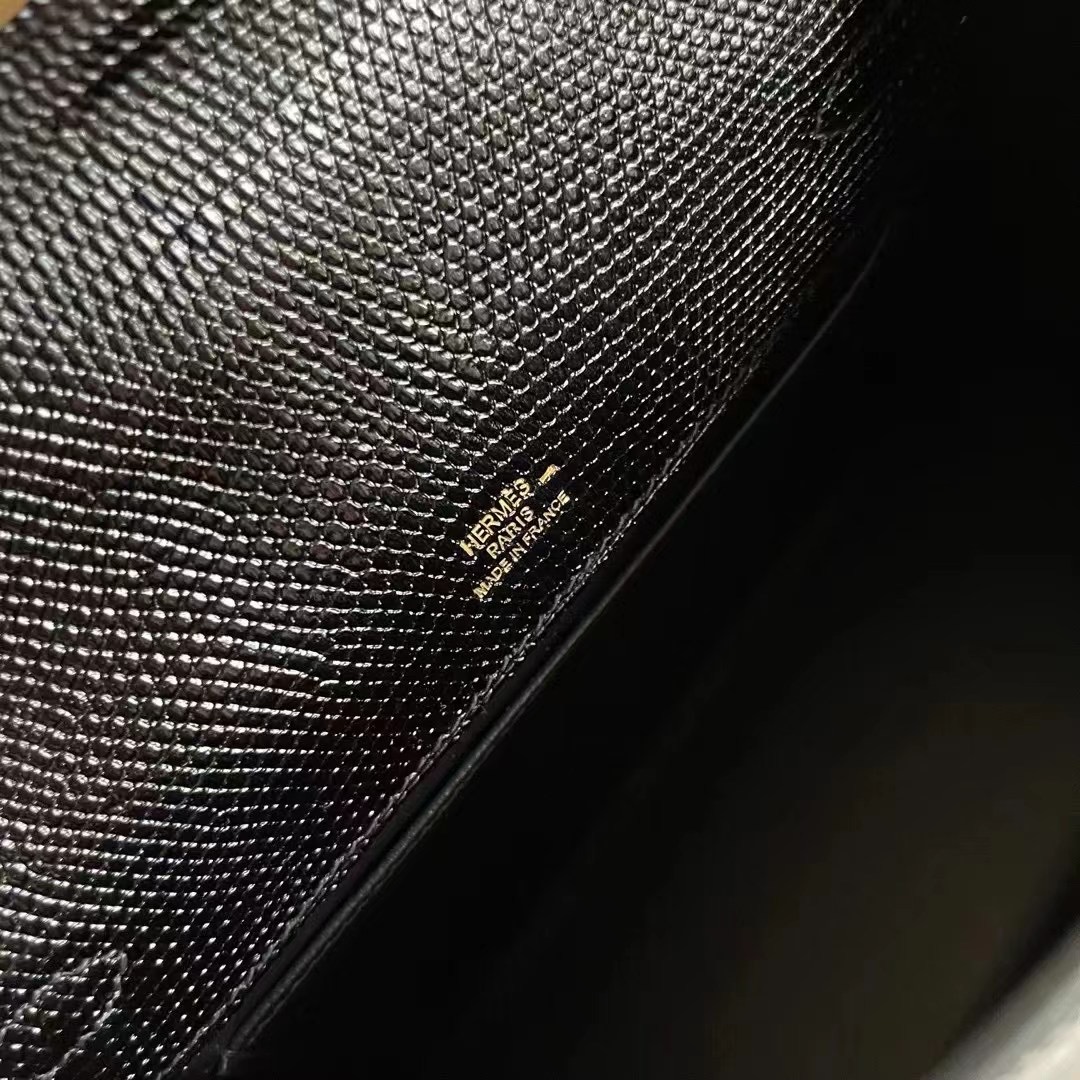 KL pochette 蜥蜴皮  Lizard 89 Noir 黑金