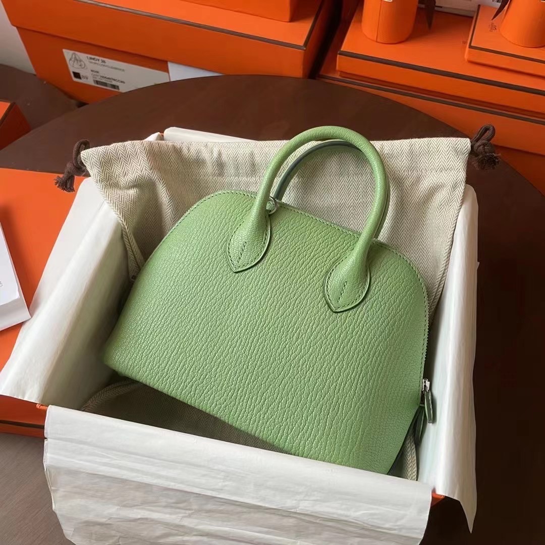 Mini Bolide 山羊皮 3I Vert criquet 牛油果绿 银扣