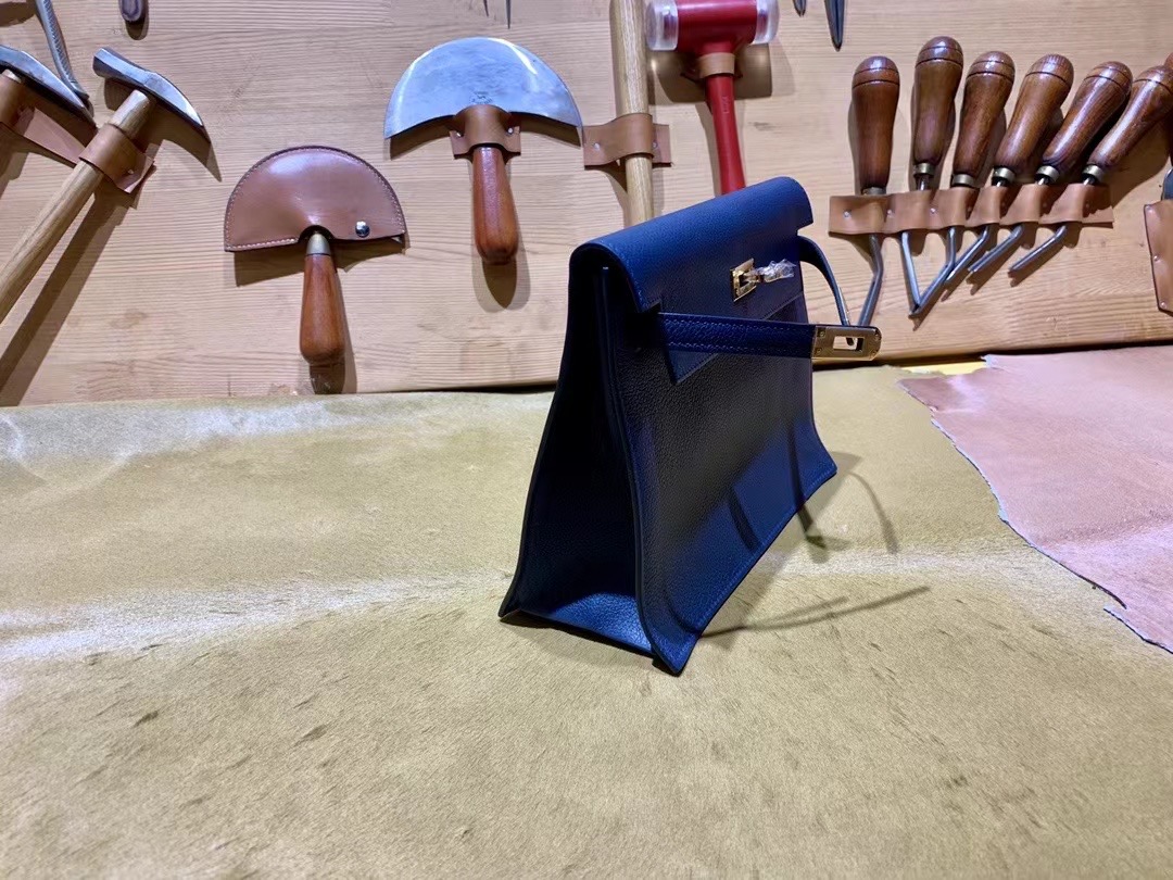 VIP一级品： kl danse 跳舞包 22cm 2Z Bleu nuit 午夜蓝/金扣 eve皮  100%与正品完全零区别，代购级的新款。