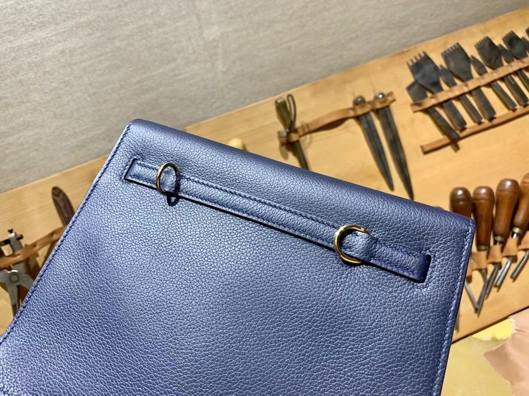 VIP一级品： kl danse 跳舞包 22cm 2Z Bleu nuit 午夜蓝/金扣 eve皮  100%与正品完全零区别，代购级的新款。