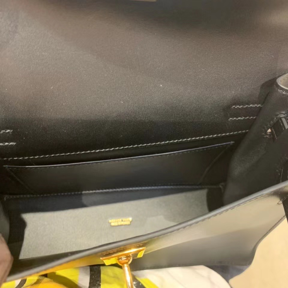 VIP一级品： kl danse 跳舞包 22cm 89 黑色/金扣 box皮  100%与正品完全零区别，代购级的新款。