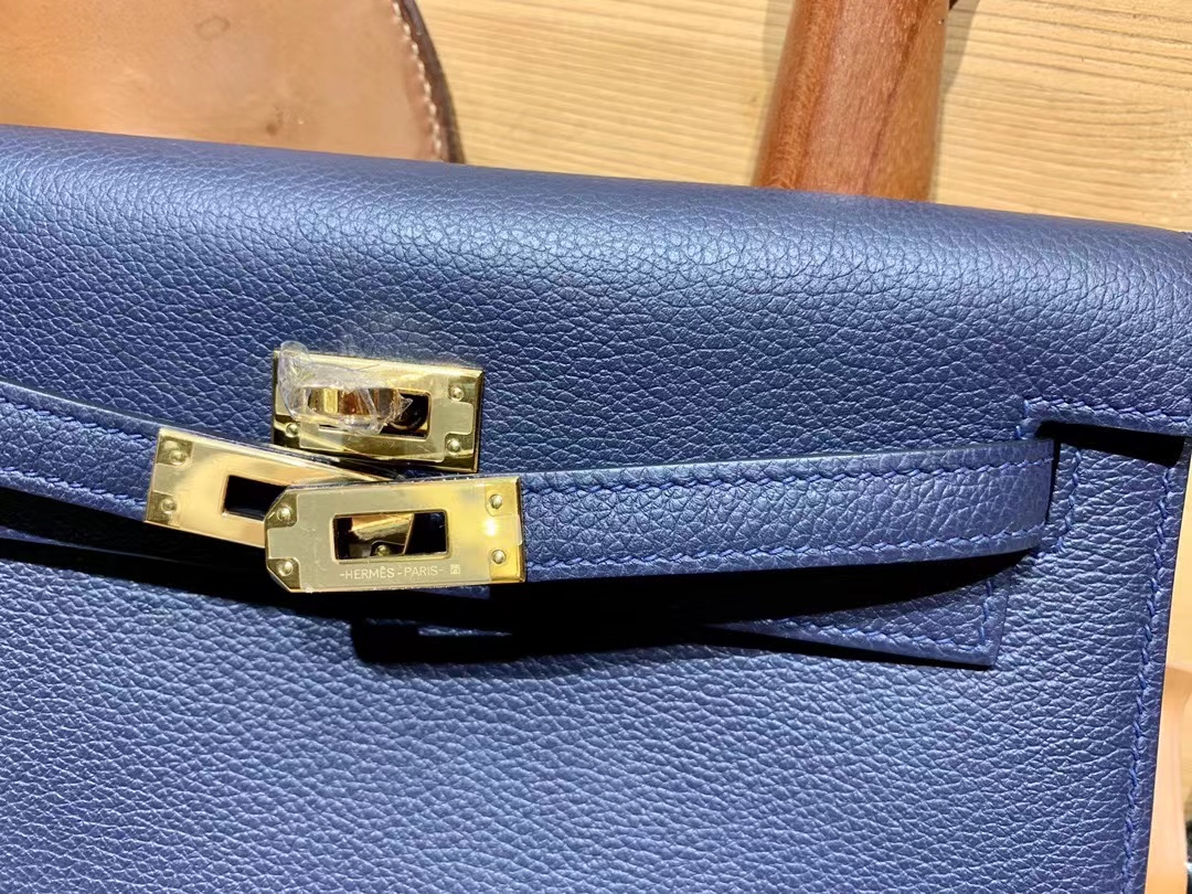 VIP一级品： kl danse 跳舞包 22cm 2Z Bleu nuit 午夜蓝/金扣 eve皮  100%与正品完全零区别，代购级的新款。