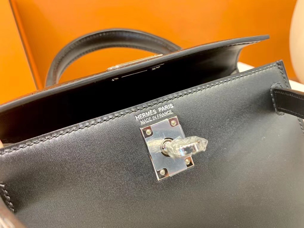 VIP一级品 Mini kl box皮 CK89 Noir 黑色/金扣 手柄缝制 臻品鉴赏