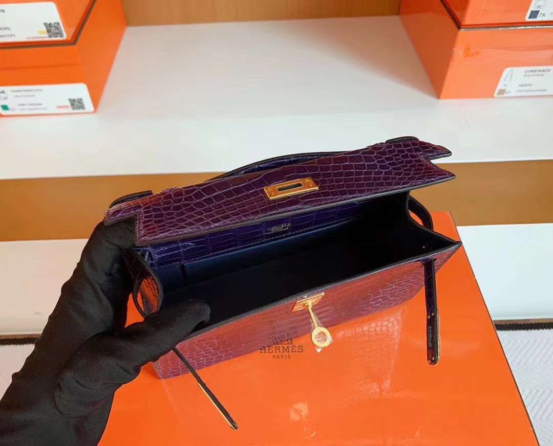 绝美葡萄紫 mini kl potteche sellier金扣短吻 方块🐊 最后一天活动啦～