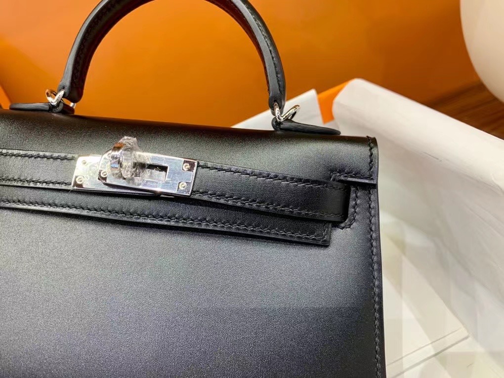 VIP一级品 Mini kl box皮 CK89 Noir 黑色/金扣 手柄缝制 臻品鉴赏