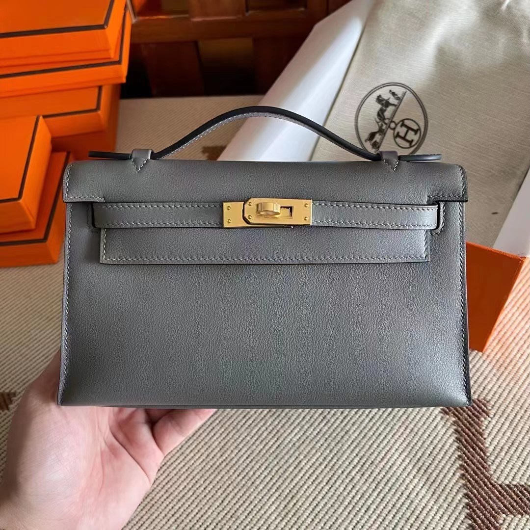 KL pochette swift 0L Gris Meyer 积雨云灰  金