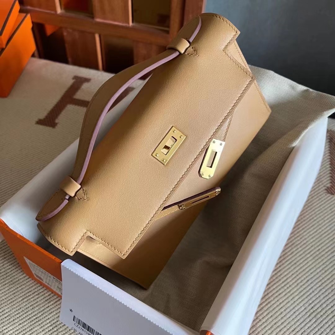 KL pochette swift 4B biscuit 饼干色 金