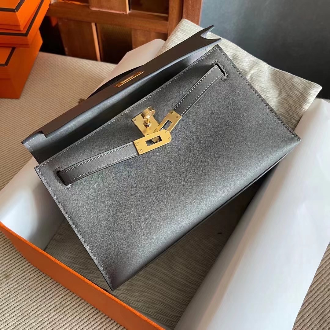 KL pochette swift 0L Gris Meyer 积雨云灰  金