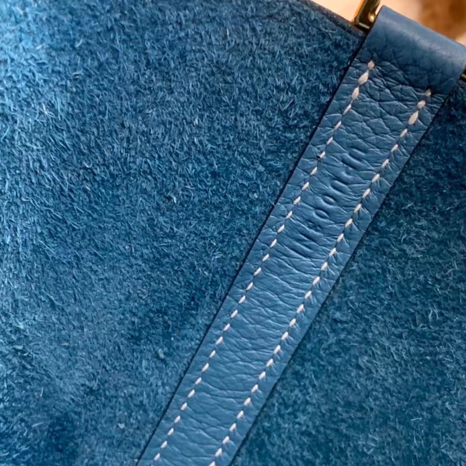 VIP一级品： picotin 18cm  TC 75 Blue Jean 牛仔蓝/银扣 代购级品质
