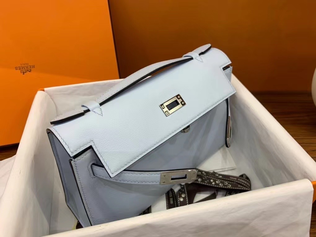 VIP一级品 kl 一代 swift皮 T0 bleu brume 雾霾蓝/银扣 手工缝制 臻品鉴赏