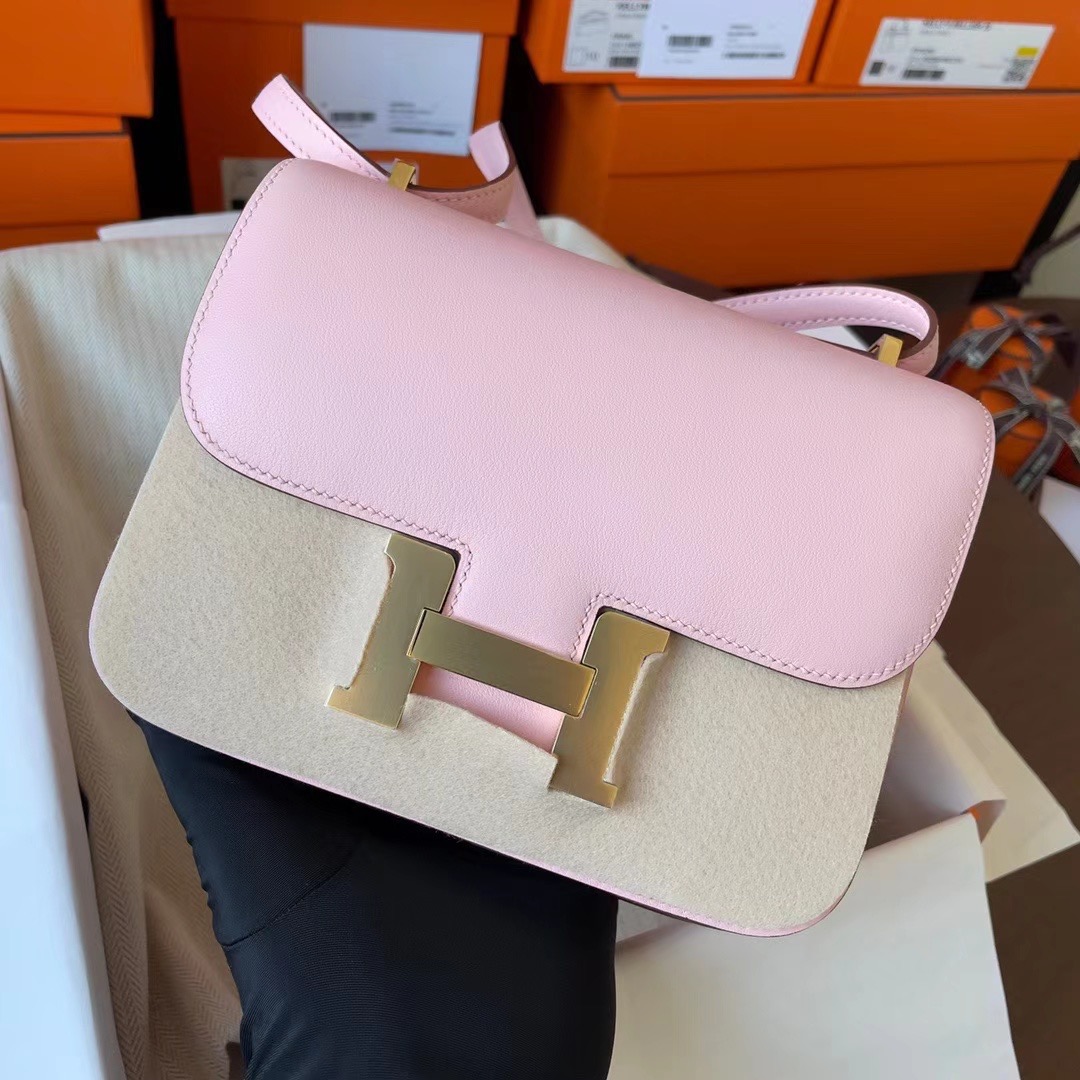 Constance Mini 19 Swift皮 3Q Rose Sakura 玫瑰樱花粉 金扣 了