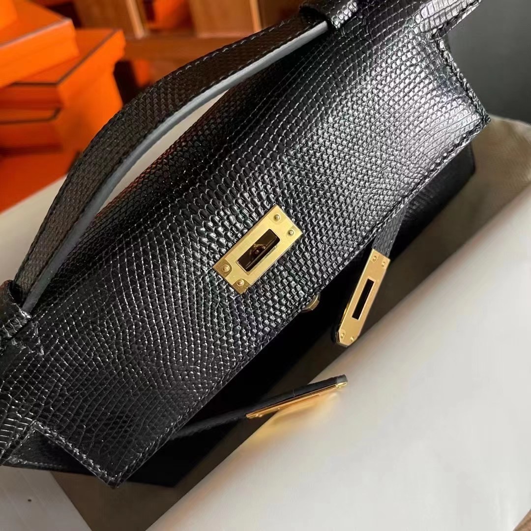 Kuwait HM KL Pochette Lizard 89 Noir