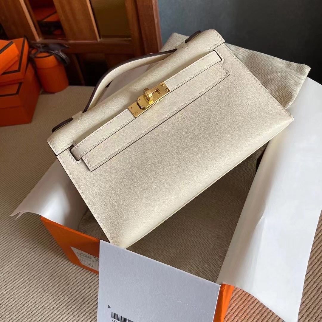 KL pochette swift i2 nata 奶油白  金