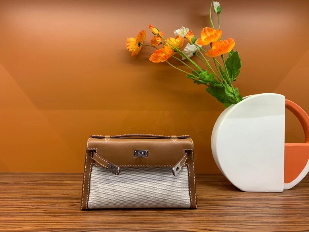 VIP一级品：  kl 一代 马鞍皮配布 金棕色/银扣 手工缝制 臻品鉴赏