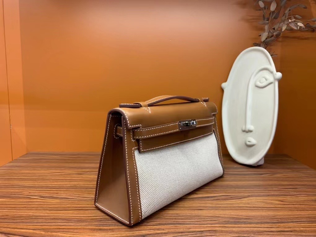 VIP一级品：  kl 一代 马鞍皮配布 金棕色/银扣 手工缝制 臻品鉴赏