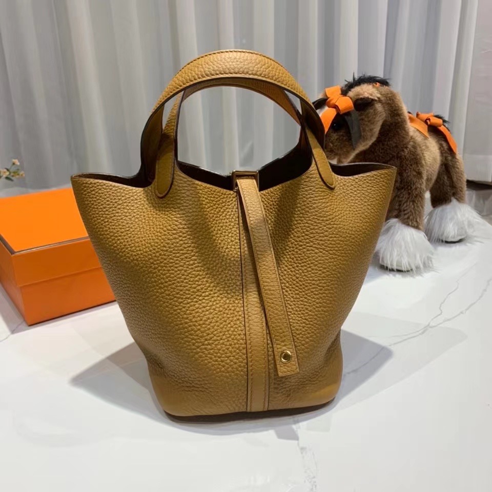 VIP一级品： picotin 18cm  TC 2S Sesame 芝麻色/金扣 代购级品质