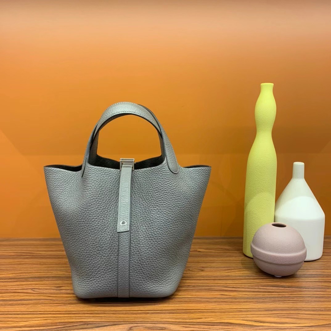 VIP一级品： picotin 18cm  TC 8f etain 锡器灰/银扣 代购级品质