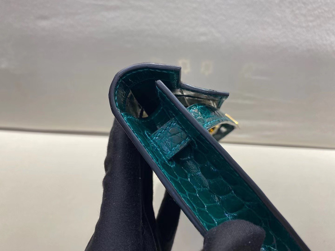 KL cut 31cm 晚宴手包 鳄鱼🐊 祖母绿 顶级法国纯手工现货😍