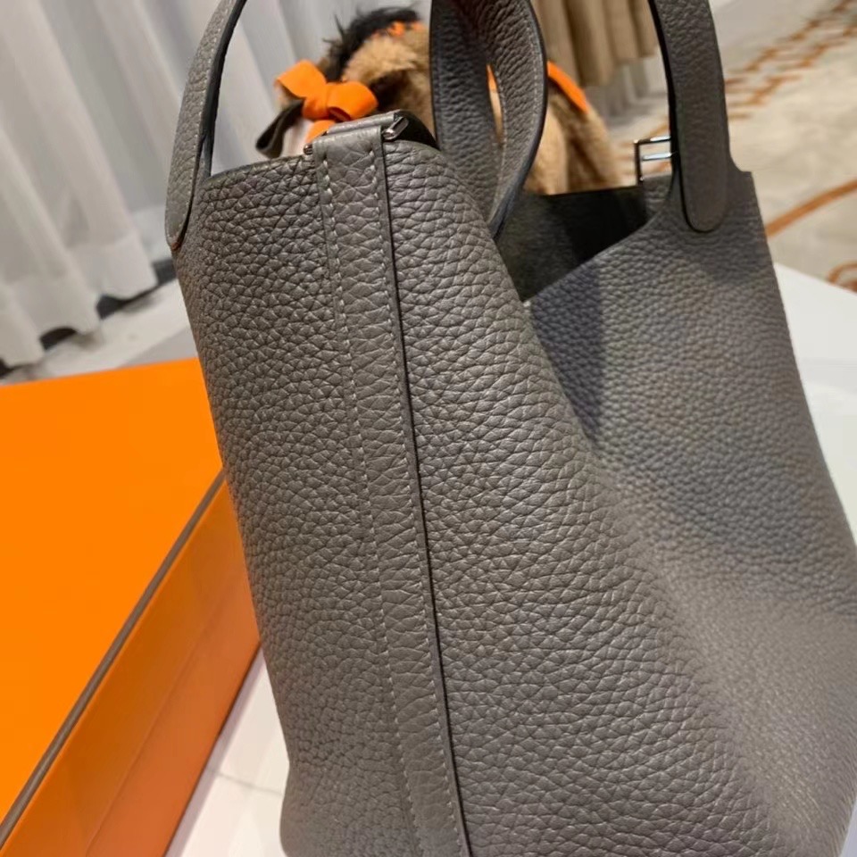 VIP一级品： picotin 18cm  TC 8f etain 锡器灰/银扣 代购级品质