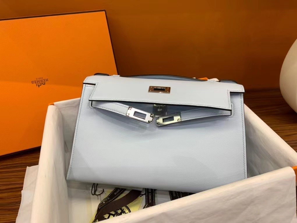 VIP一级品 kl 一代 swift皮 T0 bleu brume 雾霾蓝/银扣 手工缝制 臻品鉴赏